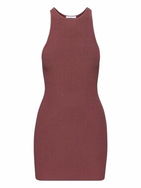 Aritzia Babaton Winslet Sculpt Knit Ribbed Cut-Out Mini Dress Red Burgundy Sz S